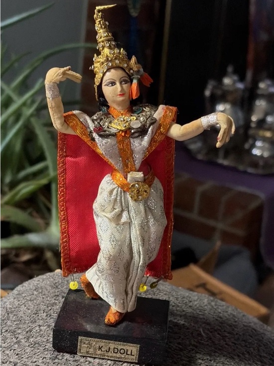 Thai Classical Dancer Doll in Red and White Costume